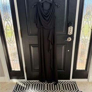 BCBGMaxAzria Black Draped Maxi Dress